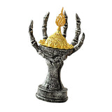 Maxbell Incense Burner Spooky Desktop Tabletop Decoration for Farmhouse Office Party Silver Black