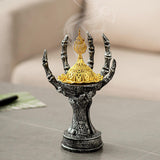 Maxbell Incense Burner Spooky Desktop Tabletop Decoration for Farmhouse Office Party Silver Black