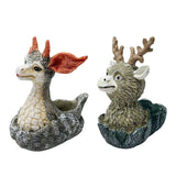 Maxbell Deer Planter Art Crafts Elk Plant Flowerpot for Living Room Entryway Outdoor 10cmx8.5cmx11.5cm