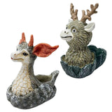 Maxbell Deer Planter Art Crafts Elk Plant Flowerpot for Living Room Entryway Outdoor 10cmx8.5cmx11.5cm
