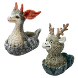 Maxbell Deer Planter Art Crafts Elk Plant Flowerpot for Living Room Entryway Outdoor 10cmx8.5cmx11.5cm