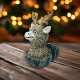 Maxbell Deer Planter Art Crafts Elk Plant Flowerpot for Living Room Entryway Outdoor 9cmx6.5cmx11.5cm