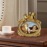 Maxbell Picture Frame Rustic Gifts Tabletop Display Oval Wall Art Luxury Retro Style