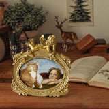 Maxbell Picture Frame Rustic Gifts Tabletop Display Oval Wall Art Luxury Retro Style