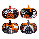 Maxbell Halloween Wooden Pumpkin Plaque Spooky Wood Cutout for Fall Party Favor Wall Style A