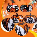 Maxbell Halloween Wooden Pumpkin Plaque Spooky Wood Cutout for Fall Party Favor Wall Style A