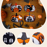 Maxbell Halloween Wooden Pumpkin Plaque Spooky Wood Cutout for Fall Party Favor Wall Style A
