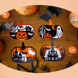 Maxbell Halloween Wooden Pumpkin Plaque Spooky Wood Cutout for Fall Party Favor Wall Style A