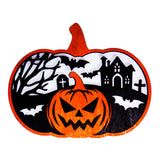 Maxbell Halloween Wooden Pumpkin Plaque Spooky Wood Cutout for Fall Party Favor Wall Style A