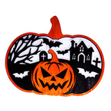 Maxbell Halloween Wooden Pumpkin Plaque Spooky Wood Cutout for Fall Party Favor Wall Style A