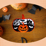 Maxbell Halloween Wooden Pumpkin Plaque Spooky Wood Cutout for Fall Party Favor Wall Style A