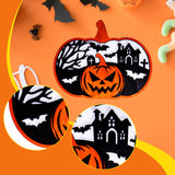 Maxbell Halloween Wooden Pumpkin Plaque Spooky Wood Cutout for Fall Party Favor Wall Style A