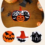 Maxbell Halloween Wooden Pumpkin Plaque Spooky Wood Cutout for Fall Party Favor Wall Style A