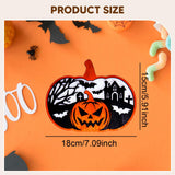 Maxbell Halloween Wooden Pumpkin Plaque Spooky Wood Cutout for Fall Party Favor Wall Style A