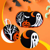 Maxbell Halloween Wooden Pumpkin Plaque Spooky Wood Cutout for Fall Party Favor Wall Style B