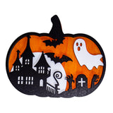 Maxbell Halloween Wooden Pumpkin Plaque Spooky Wood Cutout for Fall Party Favor Wall Style C