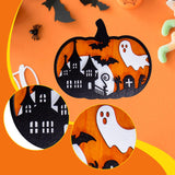 Maxbell Halloween Wooden Pumpkin Plaque Spooky Wood Cutout for Fall Party Favor Wall Style C