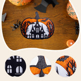 Maxbell Halloween Wooden Pumpkin Plaque Spooky Wood Cutout for Fall Party Favor Wall Style D