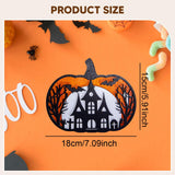 Maxbell Halloween Wooden Pumpkin Plaque Spooky Wood Cutout for Fall Party Favor Wall Style D