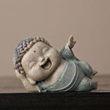 Maxbell Buddha Statue Desktop Collectible Decorative Buddhist Figurine for Bookshelf