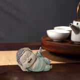 Maxbell Buddha Statue Desktop Collectible Decorative Buddhist Figurine for Bookshelf