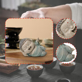 Maxbell Buddha Statue Desktop Collectible Decorative Buddhist Figurine for Bookshelf