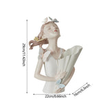 Maxbell Elegant Girl Statue Sculpture Floral Flower Pot for Home Office Living Room White