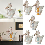 Maxbell Elegant Girl Statue Sculpture Floral Flower Pot for Home Office Living Room White