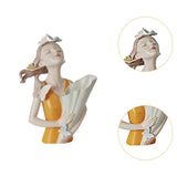 Maxbell Elegant Girl Statue Sculpture Floral Flower Pot for Home Office Living Room Orange