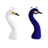 Maxbell Peacock Mannequin Head Desktop Figurine for New Year Bridal Shower Birthday White