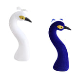 Maxbell Peacock Mannequin Head Desktop Figurine for New Year Bridal Shower Birthday White