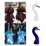 Maxbell Peacock Mannequin Head Desktop Figurine for New Year Bridal Shower Birthday White