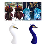 Maxbell Peacock Mannequin Head Desktop Figurine for New Year Bridal Shower Birthday White