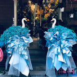 Maxbell Peacock Mannequin Head Desktop Figurine for New Year Bridal Shower Birthday White