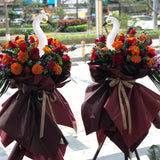 Maxbell Peacock Mannequin Head Desktop Figurine for New Year Bridal Shower Birthday White