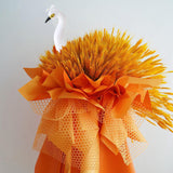 Maxbell Peacock Mannequin Head Desktop Figurine for New Year Bridal Shower Birthday White