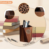 Maxbell Wooden Pen Holder Wood Storage Box Pencil Cup Pot for Desk School Stationery 7.5x10.5cm