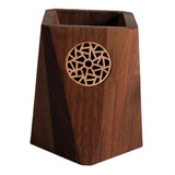 Maxbell Wooden Pen Holder Wood Storage Box Pencil Cup Pot for Desk School Stationery 7.5x10.5cm
