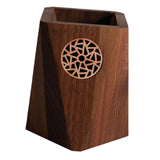 Maxbell Wooden Pen Holder Wood Storage Box Pencil Cup Pot for Desk School Stationery 7.5x10.5cm