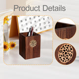 Maxbell Wooden Pen Holder Wood Storage Box Pencil Cup Pot for Desk School Stationery 8x8x10.5cm