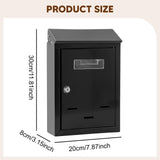 Maxbell Wall Mount Mailbox Sleek Design with Key Letter Box for House Street Outside