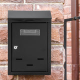 Maxbell Wall Mount Mailbox Sleek Design with Key Letter Box for House Street Outside