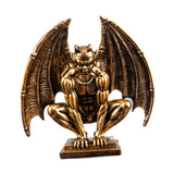 Maxbell Demon Angel Statue Gold Resin Figurine for Cabinet Indoor Table Centerpieces