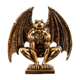 Maxbell Demon Angel Statue Gold Resin Figurine for Cabinet Indoor Table Centerpieces