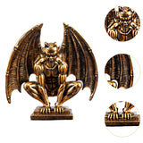 Maxbell Demon Angel Statue Gold Resin Figurine for Cabinet Indoor Table Centerpieces