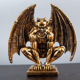 Maxbell Demon Angel Statue Gold Resin Figurine for Cabinet Indoor Table Centerpieces