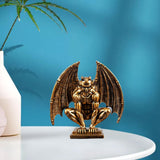 Maxbell Demon Angel Statue Gold Resin Figurine for Cabinet Indoor Table Centerpieces