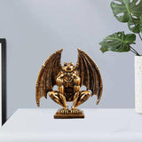 Maxbell Demon Angel Statue Gold Resin Figurine for Cabinet Indoor Table Centerpieces