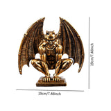 Maxbell Demon Angel Statue Gold Resin Figurine for Cabinet Indoor Table Centerpieces
