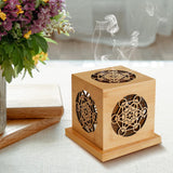 Maxbell Wooden Incense Burner Box Modern Incense Holder for Study Room Studio Indoor